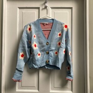 SOLD Retro flower print cardigan
